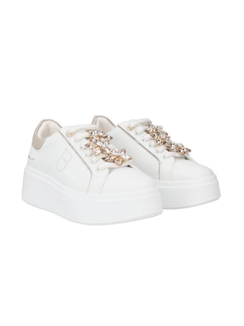 Sneaker in pelle con fiori in strass Clara Tosca Blu TOSCA BLU | SS2603S02405E